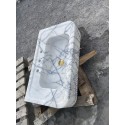 Lilac Custom Marble Sink, Handmade Stone, Wall Mounted Marble Sink