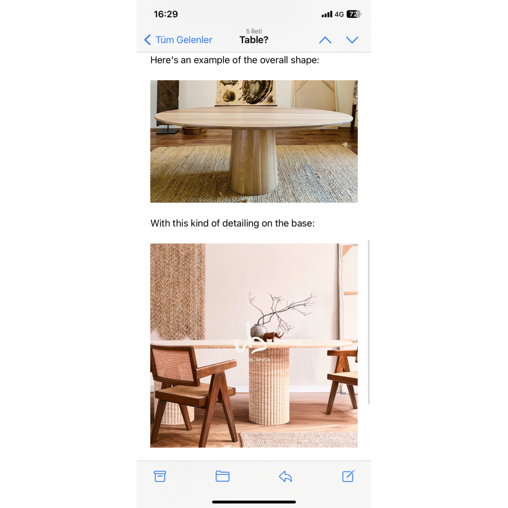 Travertine Marble Table