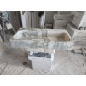 Calacatta Viola Fluting Custom Marble Sink, Handmade Stone