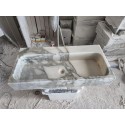 Calacatta Viola Fluting Custom Marble Sink, Handmade Stone