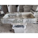Calacatta Viola Fluting Custom Marble Sink, Handmade Stone