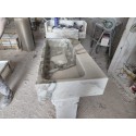 Calacatta Viola Fluting Custom Marble Sink, Handmade Stone