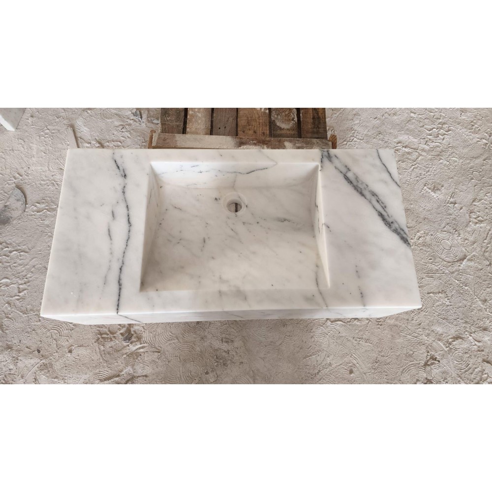 Gray Veined Lilac Marble Washbasin, Custom Order Marble Sink