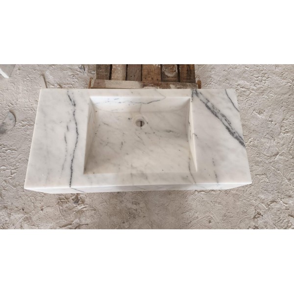 Gray Veined Lilac Marble Washbasin, Custom Order Marble Sink