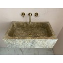 Noche Travertine Marble Sink, Powder Room Marble Sink
