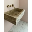 Noche Travertine Marble Sink, Powder Room Marble Sink