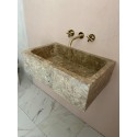 Noche Travertine Marble Sink, Powder Room Marble Sink