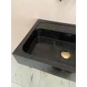 Polished Black Marble Sink, Monet Marble Sink Hand Carved