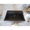 Rough Cut Matte-Black Marble-Sink, Wall Mounted Marble Sink