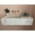 Veined Gray Marble Sink Basin, Powder Room Sink Basin, Home Design