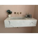 Veined Gray Marble Sink Basin, Powder Room Sink Basin, Home Design
