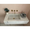 Veined Gray Marble Sink Basin, Powder Room Sink Basin, Home Design