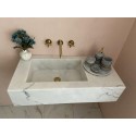 Veined Gray Marble Sink Basin, Powder Room Sink Basin, Home Design