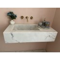 Veined Gray Marble Sink Basin, Powder Room Sink Basin, Home Design