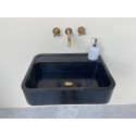 Nero Marquina Marble Sink, Black Marble Sink, Handmade Marble Vanity