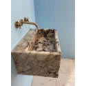 Calacatta Antique Marble Sink , Powder Room Washbasin , Vessel Sink