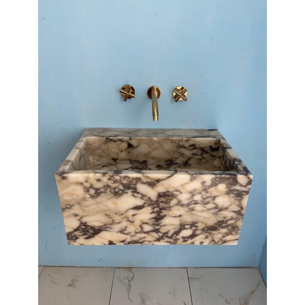 Calacatta Antique Marble Sink , Powder Room Washbasin , Vessel Sink