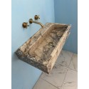Calacatta Antique Sink, Wall Mounted Marble Sink