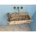 Calacatta Antique Sink, Wall Mounted Marble Sink