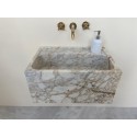 Calacatta Gold Marble Sink Basin, Wall Monut Sink Basin