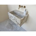 Calacatta Gold Marble Sink Basin, Wall Monut Sink Basin