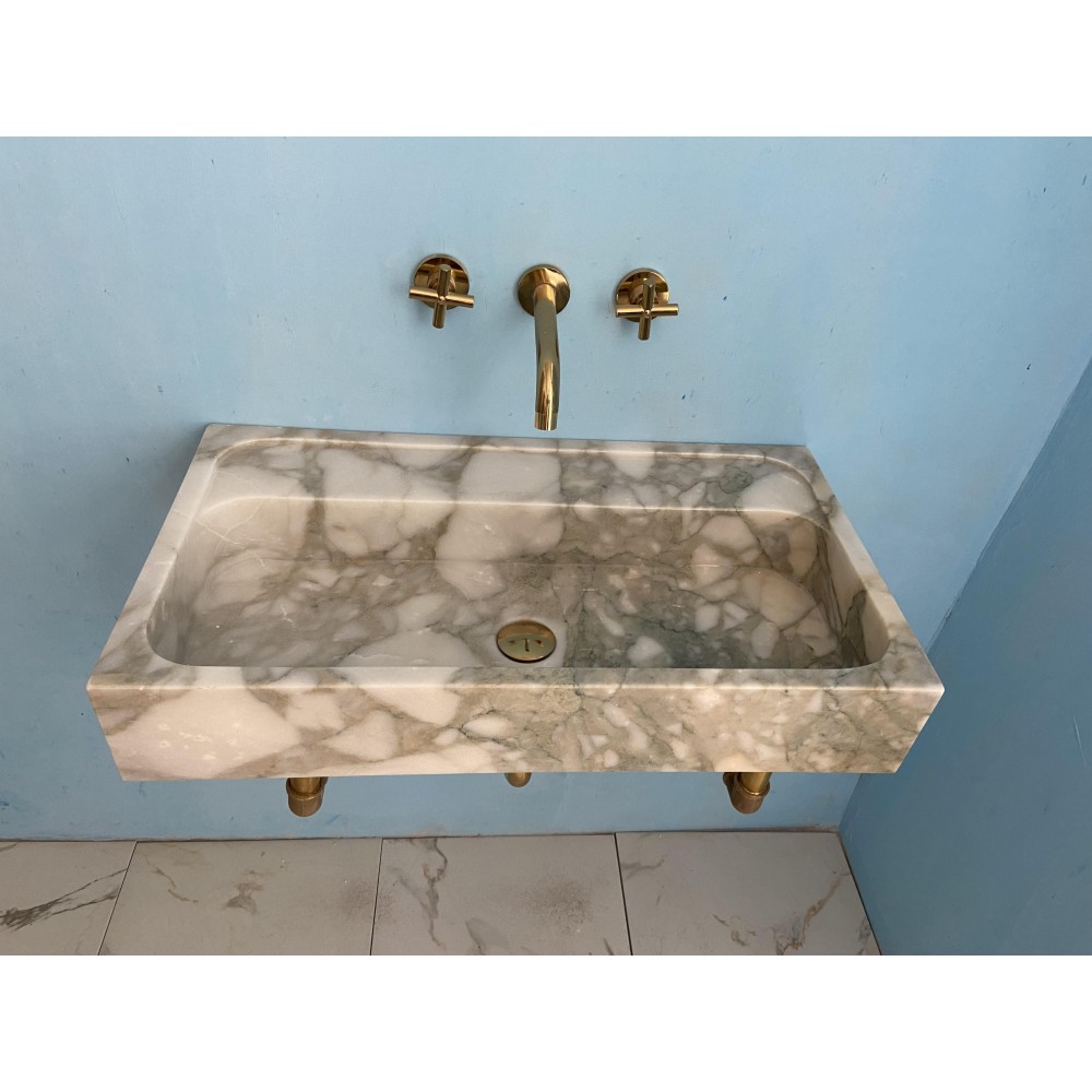 Caalcatta Monet Marble Sink Powder Room Marble Sink