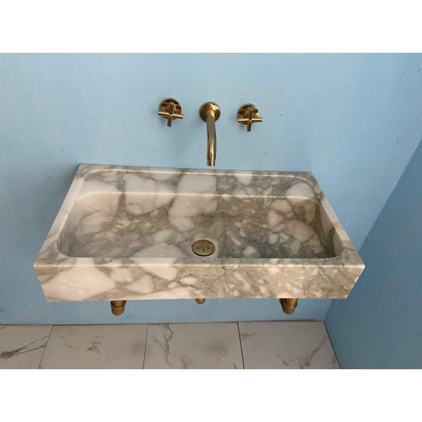 Caalcatta Monet Marble Sink Powder Room Marble Sink
