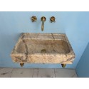 Gold Marble Sink, Powder Room Sink, Wall Mounted Marble Sink