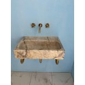 Gold Marble Sink, Powder Room Sink, Wall Mounted Marble Sink