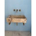 Gold Marble Sink, Powder Room Sink, Wall Mounted Marble Sink