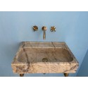 Gold Marble Sink, Powder Room Sink, Wall Mounted Marble Sink