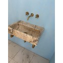 Gold Marble Sink, Powder Room Sink, Wall Mounted Marble Sink