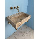Gold Marble Sink, Powder Room Sink, Wall Mounted Marble Sink
