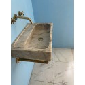 Gold Marble Sink, Powder Room Sink, Wall Mounted Marble Sink
