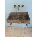 Gray Marble Sink, Farmhouse Sink, Hand Carved Sink