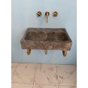 Gray Marble Sink, Farmhouse Sink, Hand Carved Sink