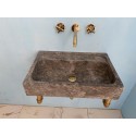 Gray Marble Sink, Farmhouse Sink, Hand Carved Sink