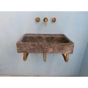 Gray Marble Sink, Farmhouse Sink, Hand Carved Sink