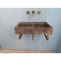 Gray Marble Sink, Farmhouse Sink, Hand Carved Sink