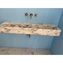 Large Calacatta Viola Marble Sink Hanmade Carved Marble Washbasin