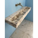 Large Calacatta Viola Marble Sink Hanmade Carved Marble Washbasin