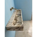 Large Calacatta Viola Marble Sink Hanmade Carved Marble Washbasin