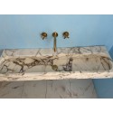 Large Calacatta Viola Marble Sink Hanmade Carved Marble Washbasin