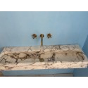 Large Calacatta Viola Marble Sink Hanmade Carved Marble Washbasin