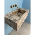 Marble Veined Sink Basin, Calacatta Violet Marble Sink