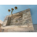 Marble Veined Sink Basin, Calacatta Violet Marble Sink
