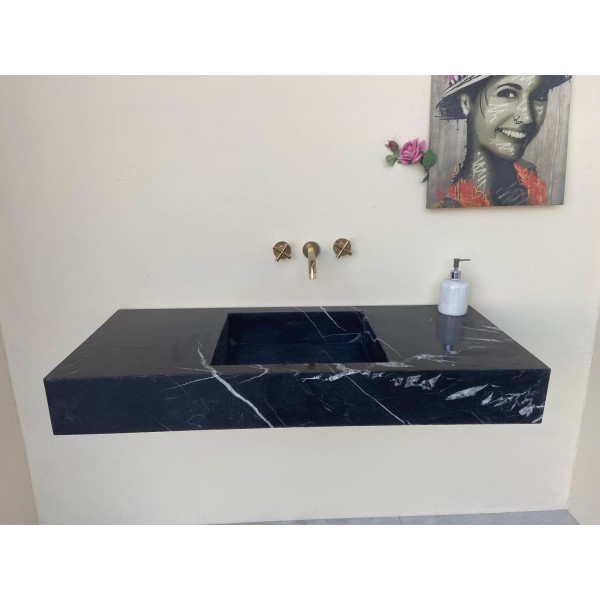 Nero Marquina Washbasin, Custom Order Marble Sink