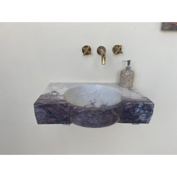 Custom Order Lilac Marble Sink, Powder Room Marble Sink Basin