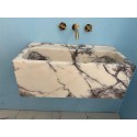 Purple Lilac Sink, Powder Room Marble Sink, Handmade Carved Washbasin