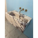 Purple Lilac Sink, Powder Room Marble Sink, Handmade Carved Washbasin